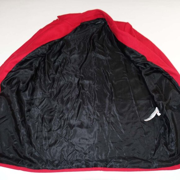 Zara Women's Overcoat Size XL Wool Blend Red 2 Button Front Long Sleeves Coat - Picture 7 of 8